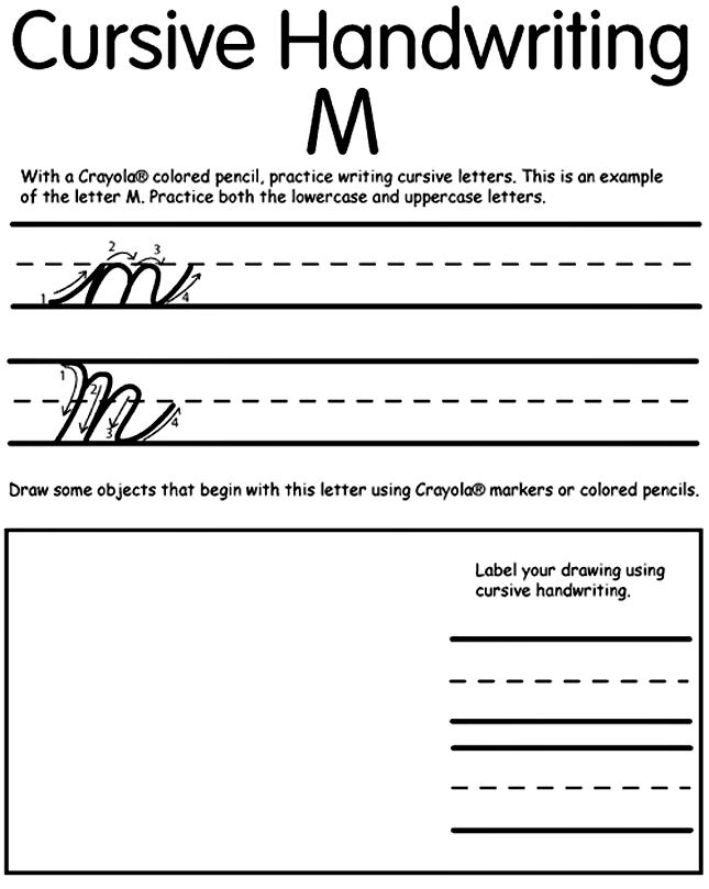 Writing Cursive M