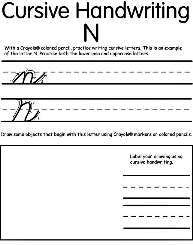 Writing Cursive N