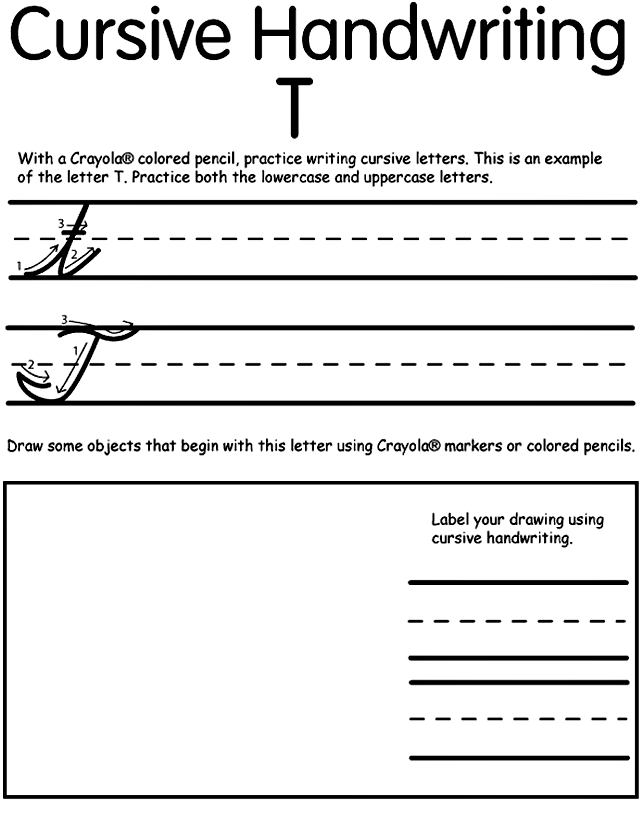 Writing Cursive T