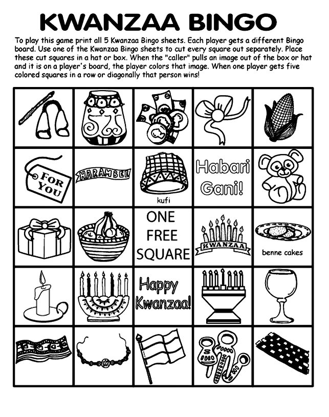 Kwanzaa Bingo Board No.1