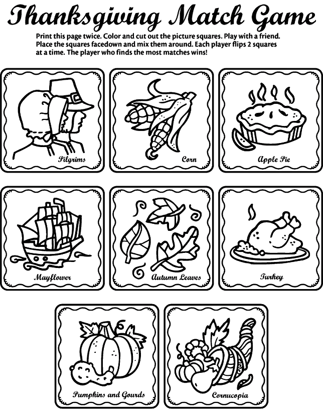 Thanksgiving Matching Game