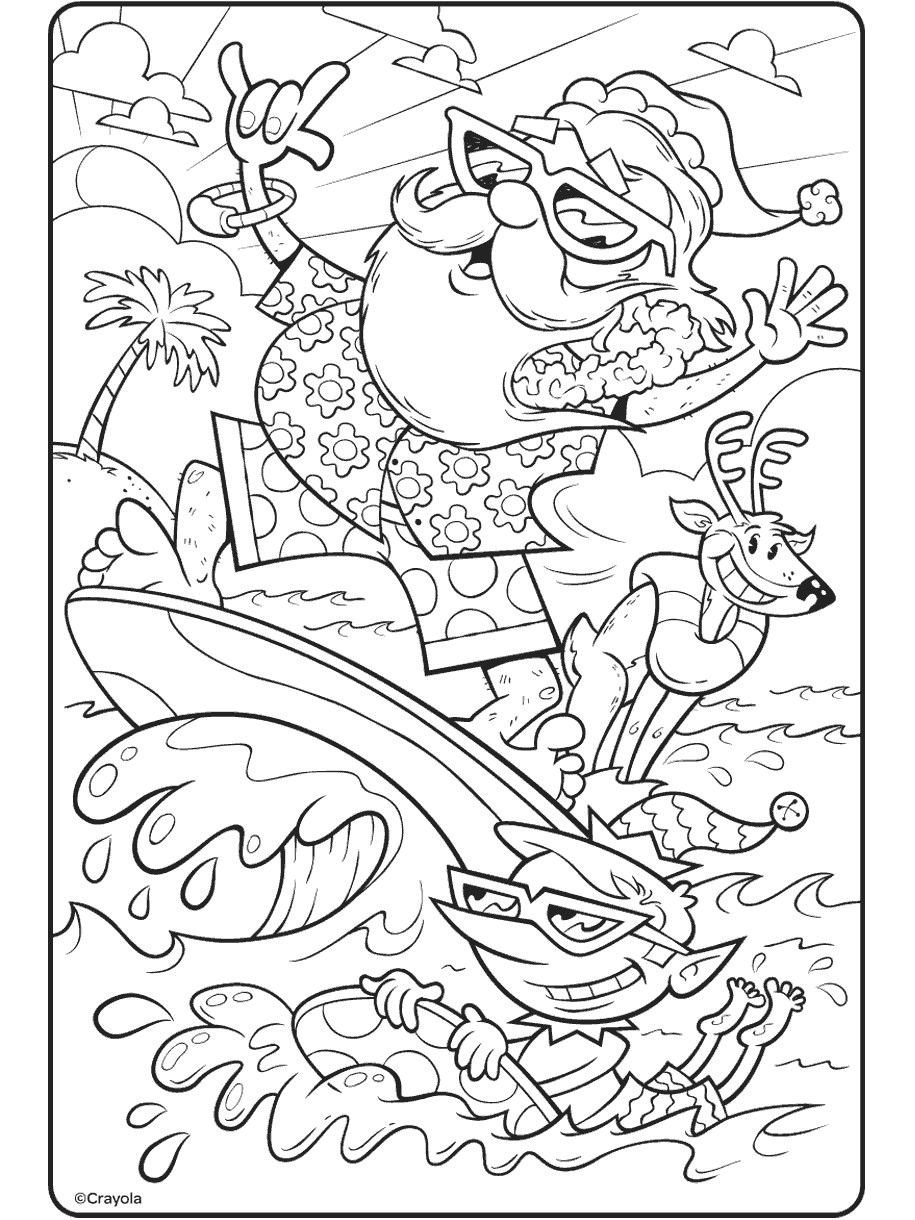 Surf de Papá Noel y Renos