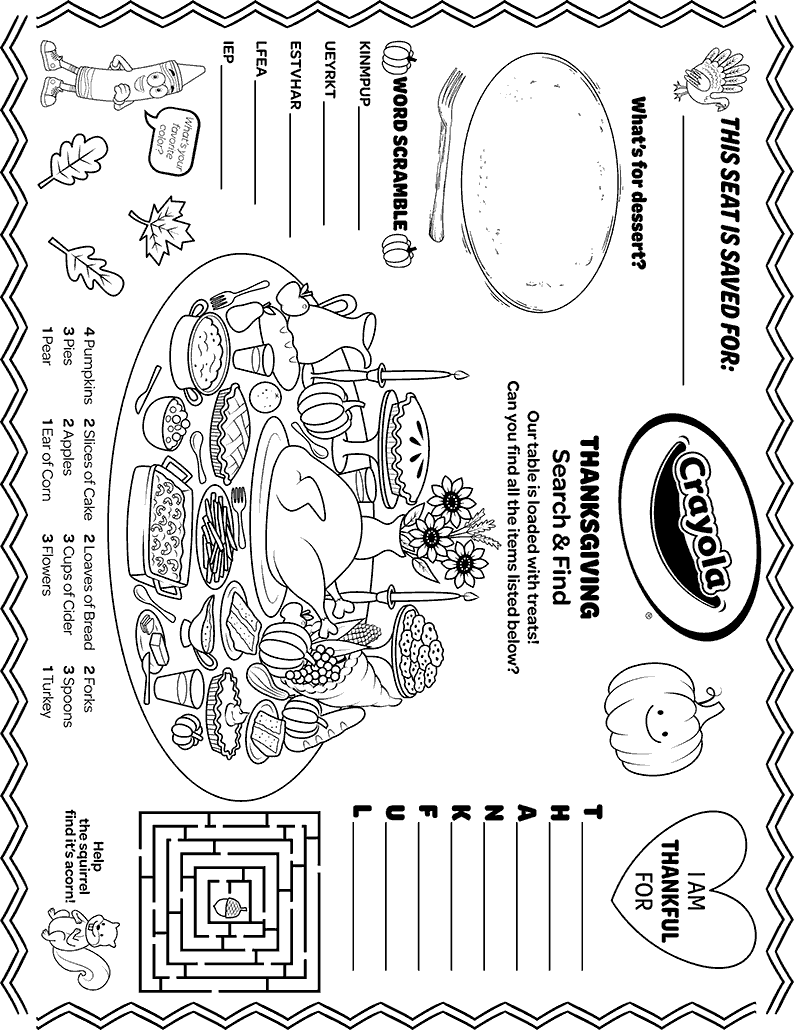 Thanksgiving Placemat