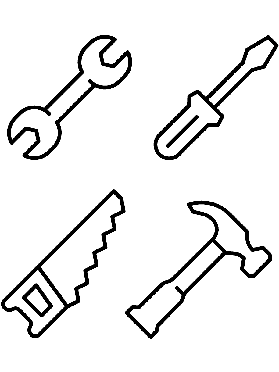 construction tools coloring page