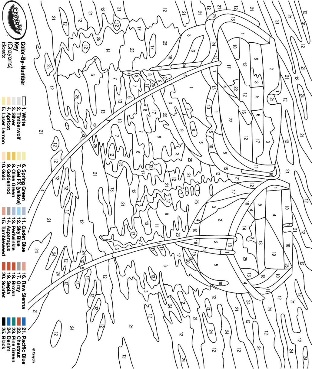 Row Boat Color by Number