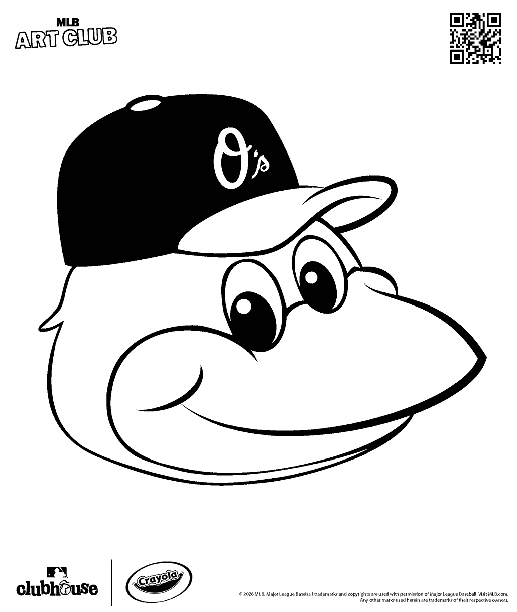 Baltimore Orioles mascot smiling