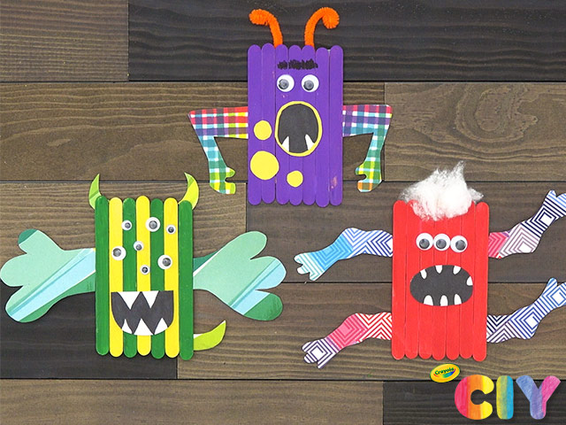 Stick Direction Popsicle Stick Monster Craft at Home | Crafts | Crayola.com