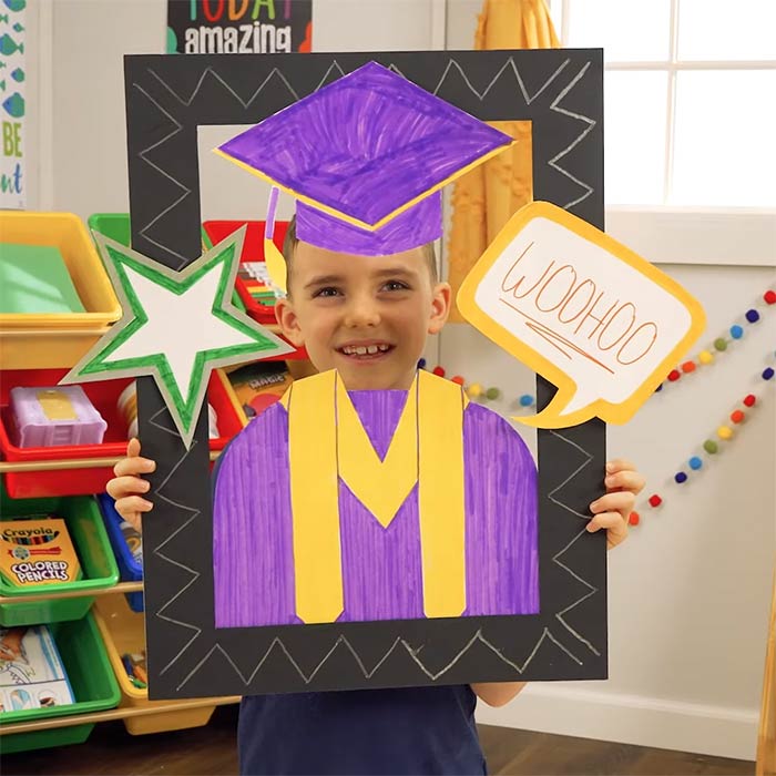 graduation day photo prop craft. front view.