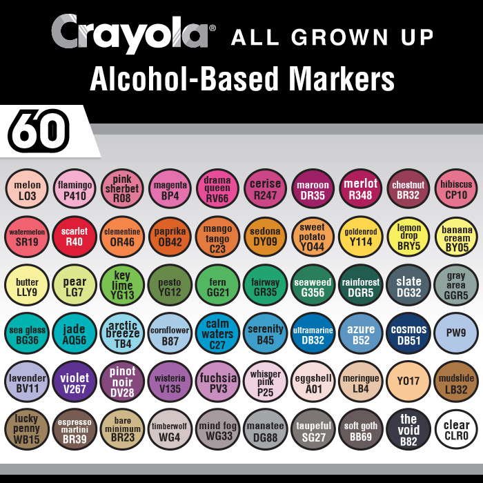 Crayola Alcohol Marker Colors 60 count