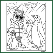 Story Creator Blizz and Penguins Coloring Page