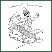 Story Creator Snowboarding Coloring Page