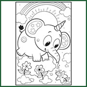 Story Creator Uni-Elephant Coloring Page