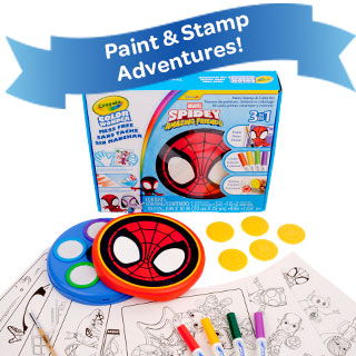 Paint and stamp adventures with Spidey and friends.