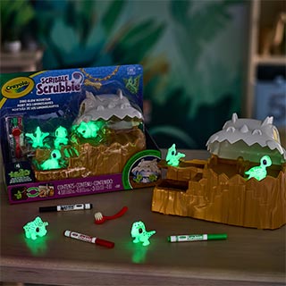 Scribble Scrubbie Dino Mountain toy that glows in then dark!