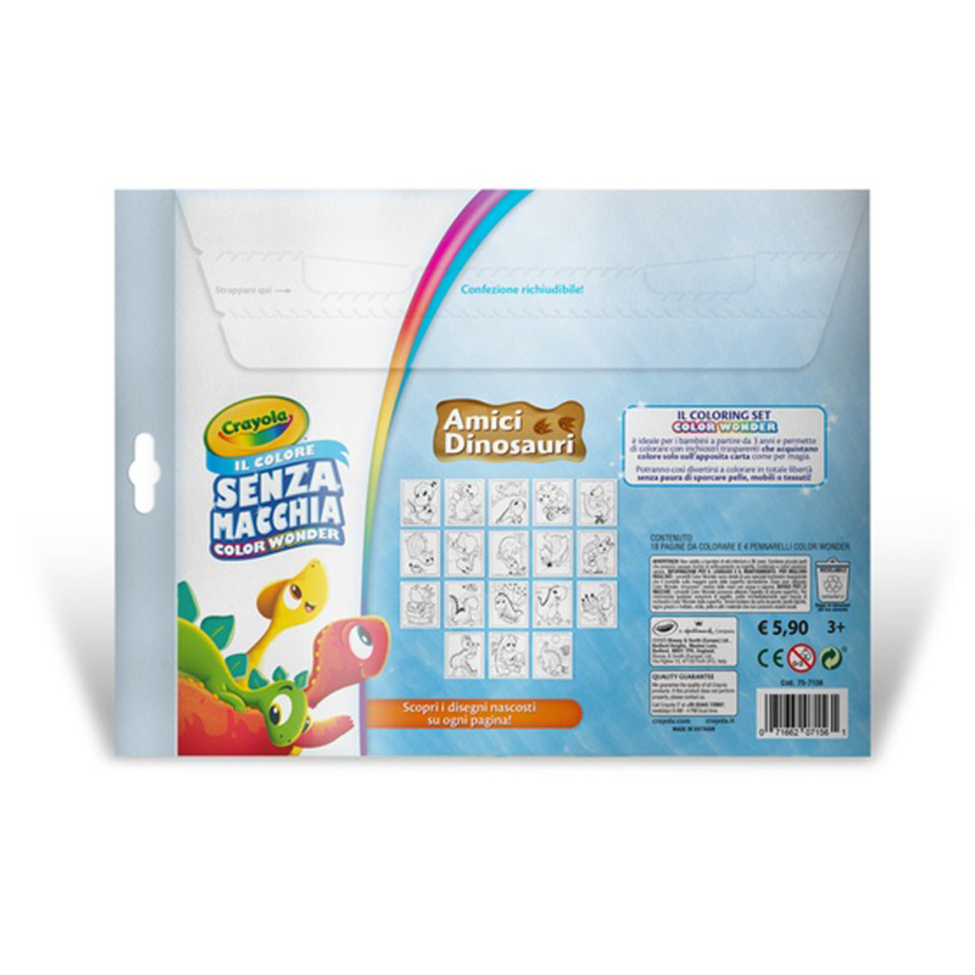 Color Wonder Coloring Set - Dinosauri vista posteriore