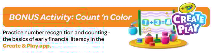 Day 6: Practice number recognition and counting - the basics of early financial literacy!
