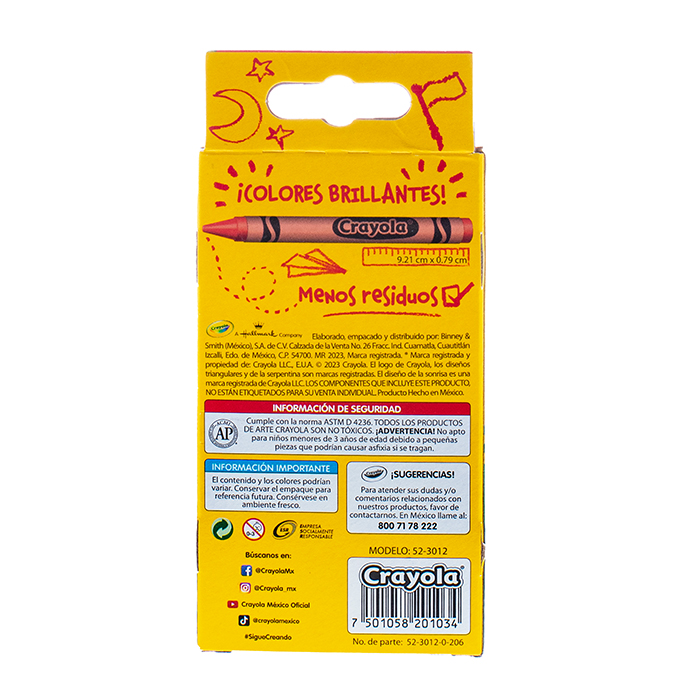 12 Crayones Estandar Back