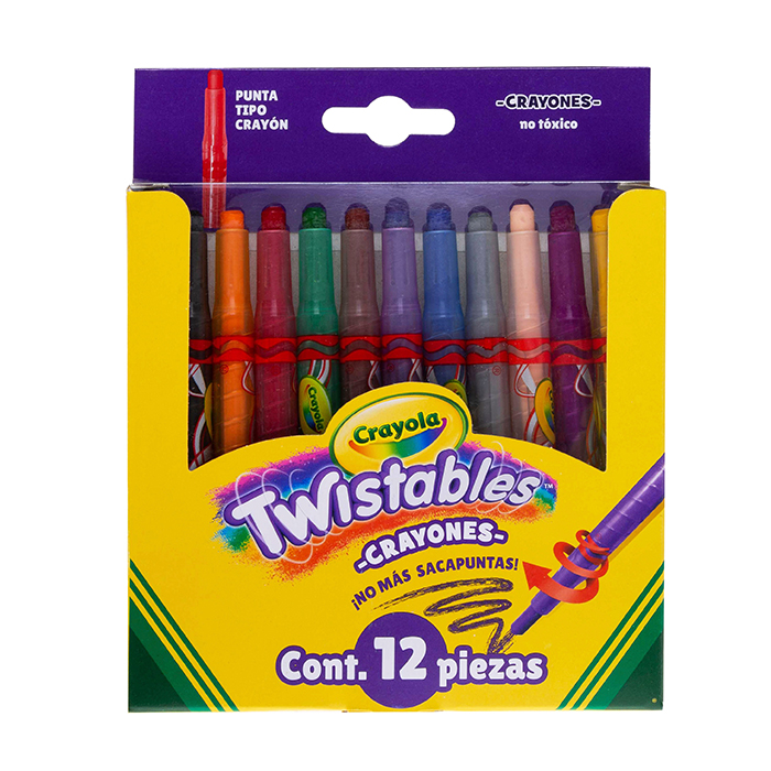 12 Mini Crayones Twistables Front