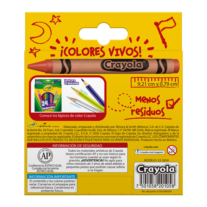 24 Crayones Back View