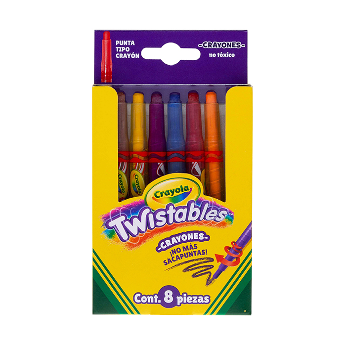 8 Mini Crayones Twistables Front