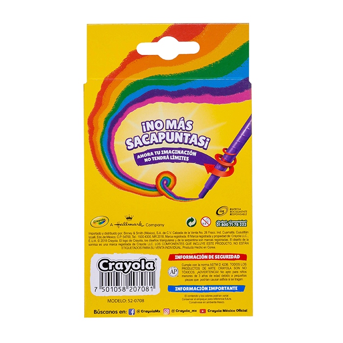 8 Mini Crayones Twistables Back