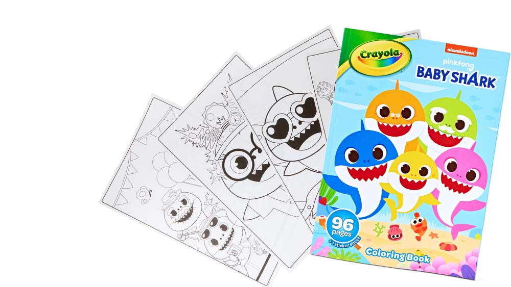 Baby Shark themed coloring book.