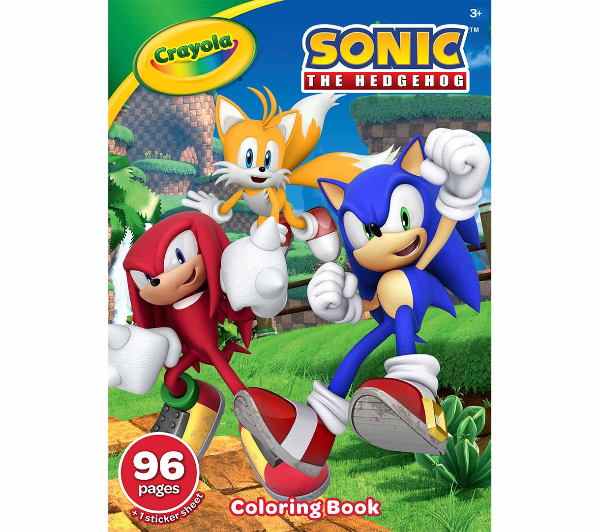 Sonic the Hedgehog Coloring Book 96 pages front view.