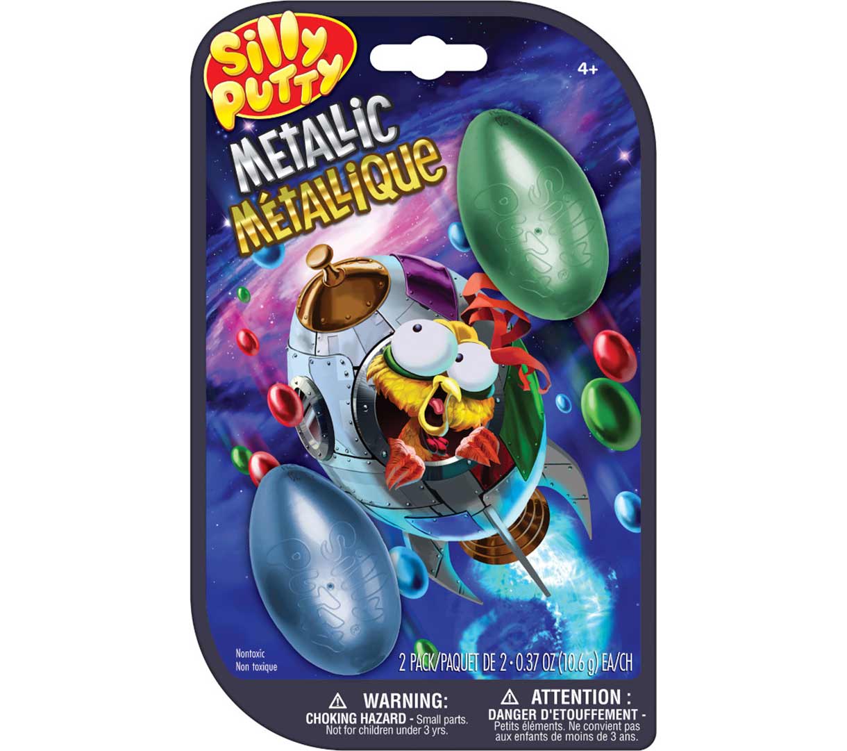 Silly Putty Metallic Eggs  2 count front view.