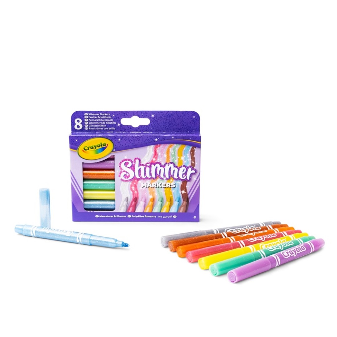 8 Pennarelli ShimmerPackaging with contents
