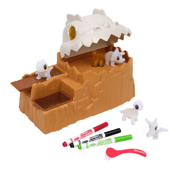 Scribble Scrubbie Dino Glow Mountain PlaysetContents