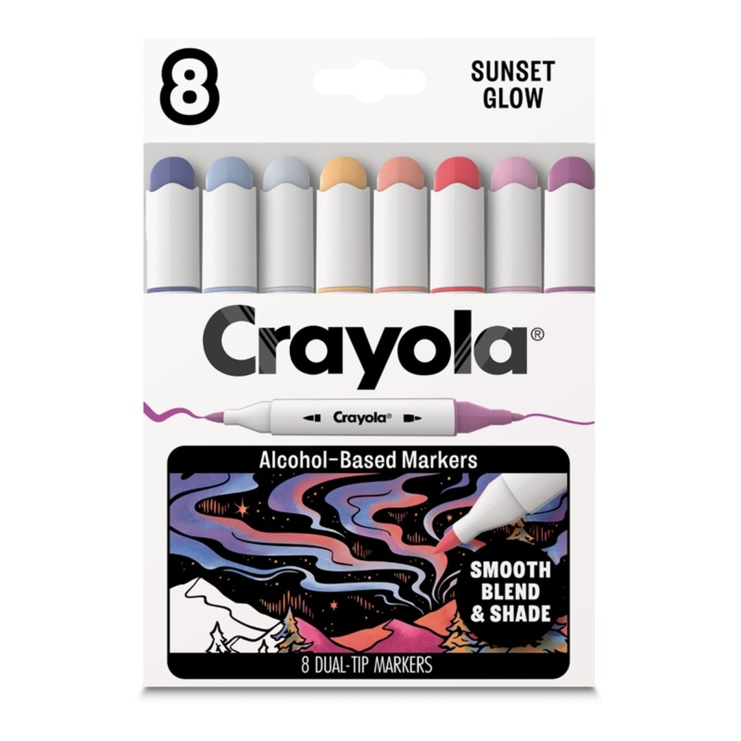 Crayola All Grown Up - Double Tip Alcohol-Based Markers- Sunset ColorsFront view