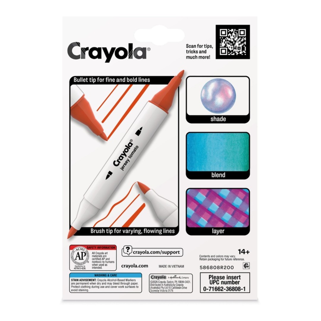 Crayola All Grown Up - Double Tip Alcohol-Based Markers - Ortho ColorsBack view