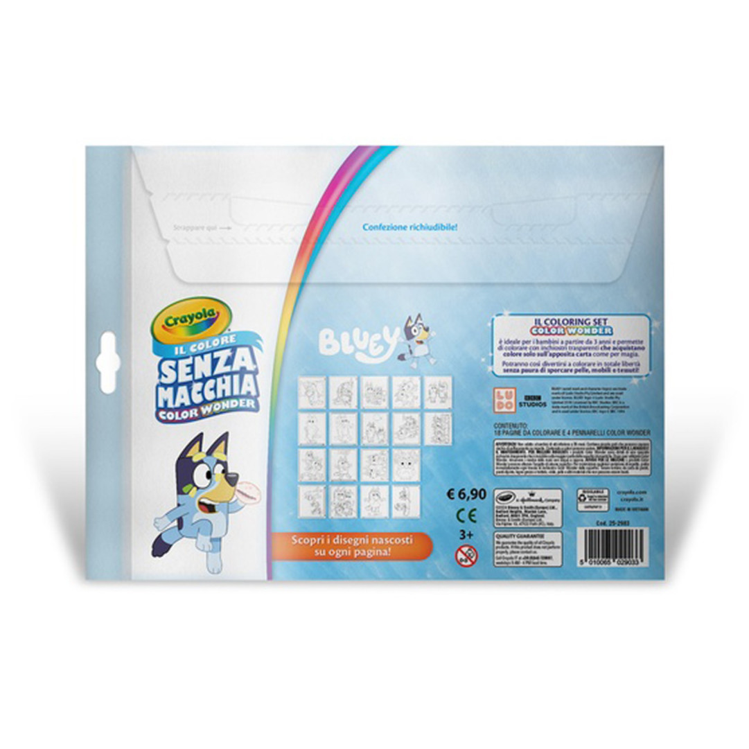 Color Wonder Coloring Set -  BlueyBack view