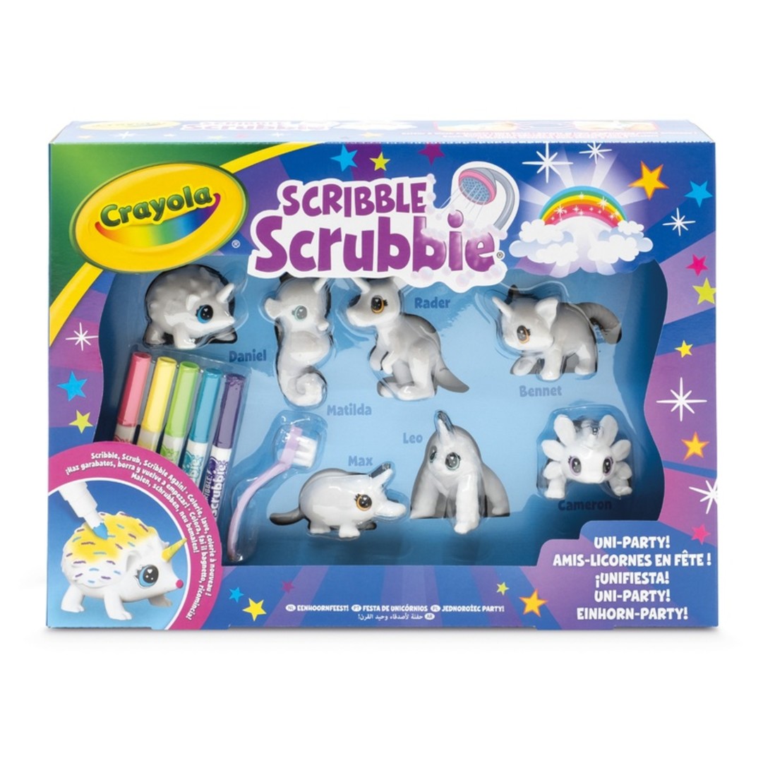 Scribble Scrubbie - Uni-pets partyFront view