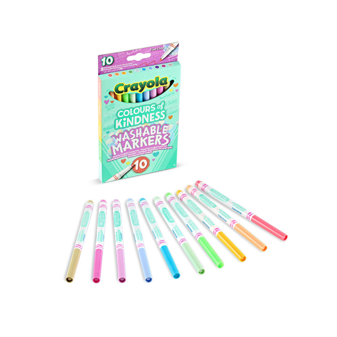 Colours of Kindness - 10 Pennarelli Lavabile Punta finePackaging with contents