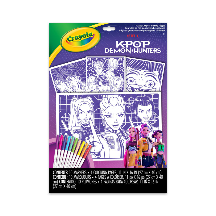 K Pop Demon Hunters Large Fuzzy Coloring PagesFront view