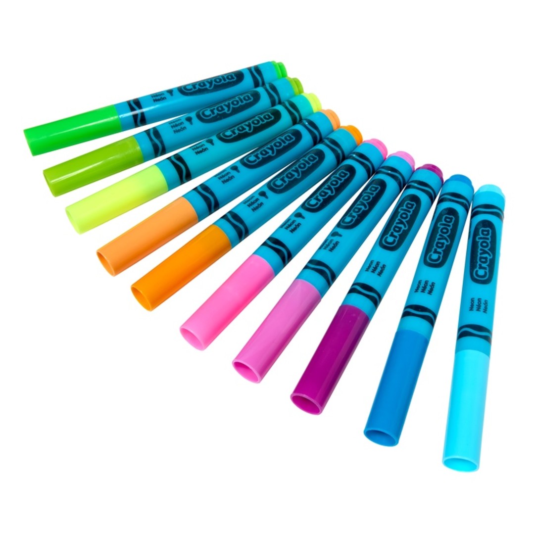 10 Pennarelli  Lavabili  Punta Maxi Colori NeonContents