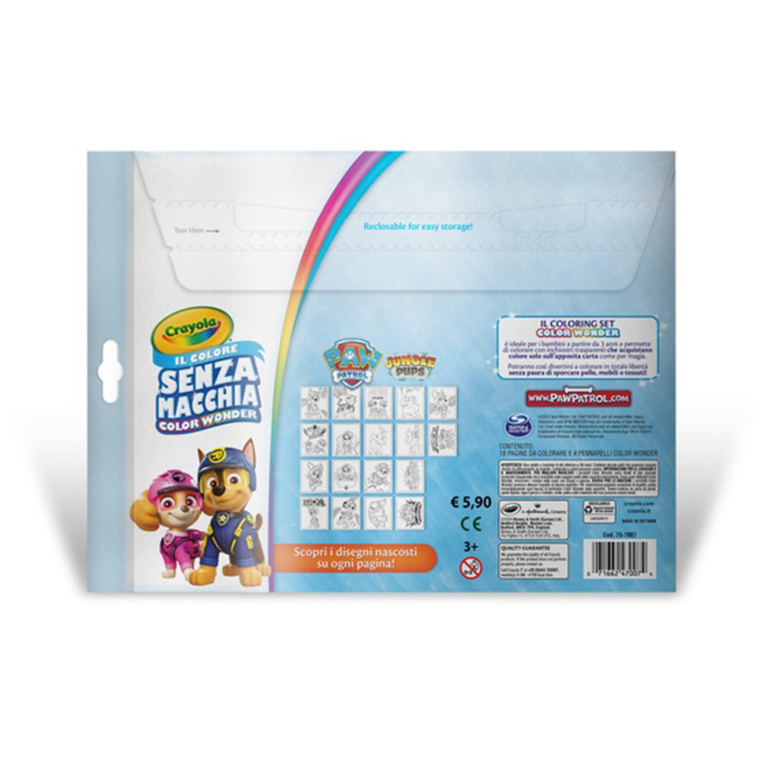 Color Wonder Coloring Set - Paw PatrolBack view