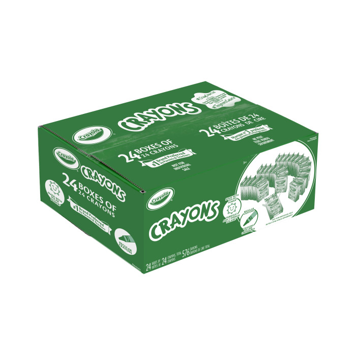 Crayons Bulk Pack - 24 Boxes of 24 CrayonsSide view