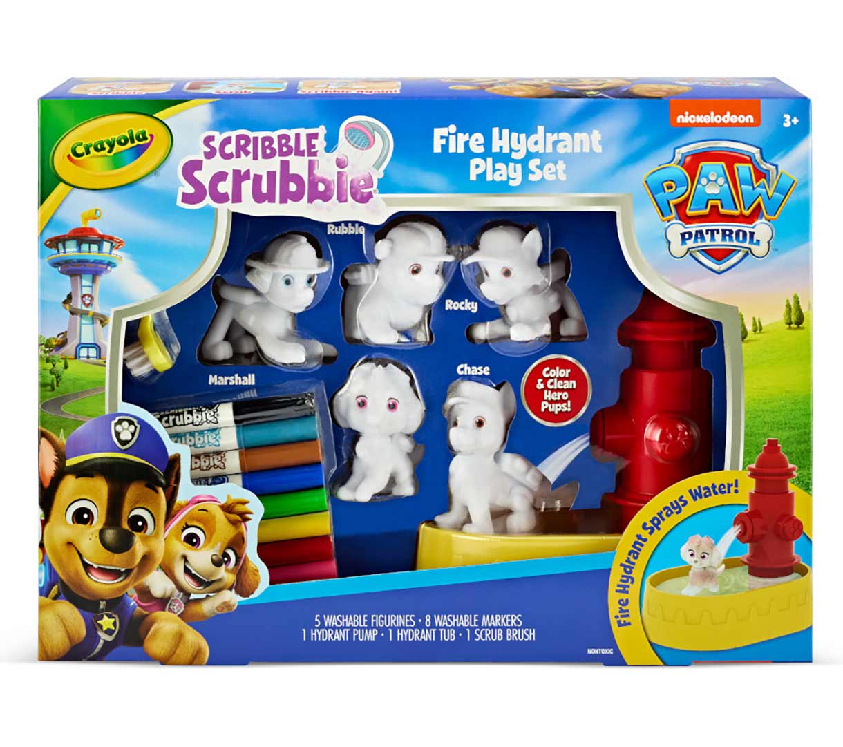 Scribble Scrubbie PAW Patrol Fire Hydrant Playset front view