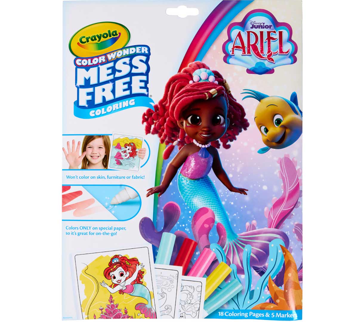 Color Wonder Mess Free Ariedl Coloring Pages & Markers. front view.