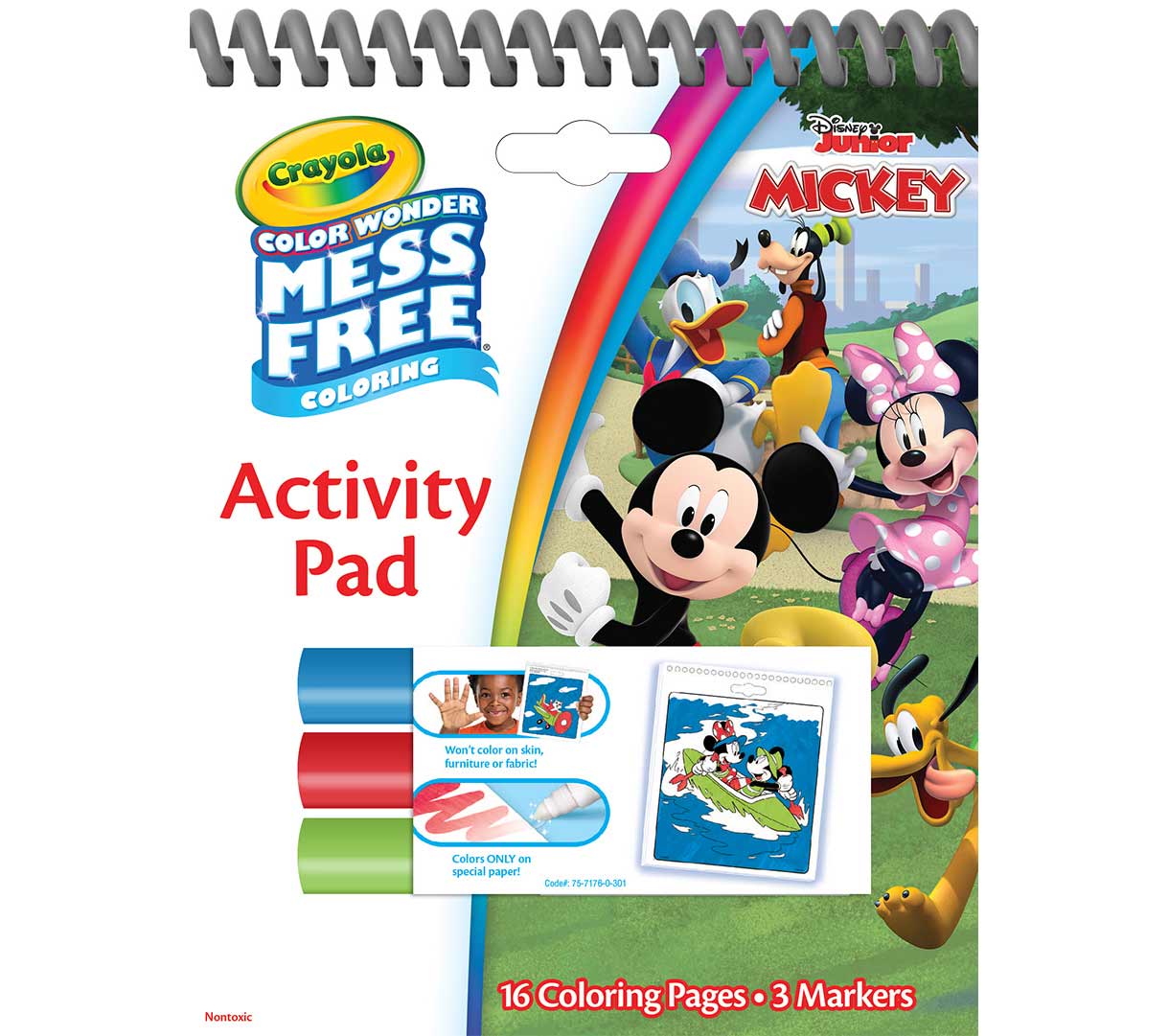 Color wonder mess free disney activity pads. 3 count. mickey mouse front view.