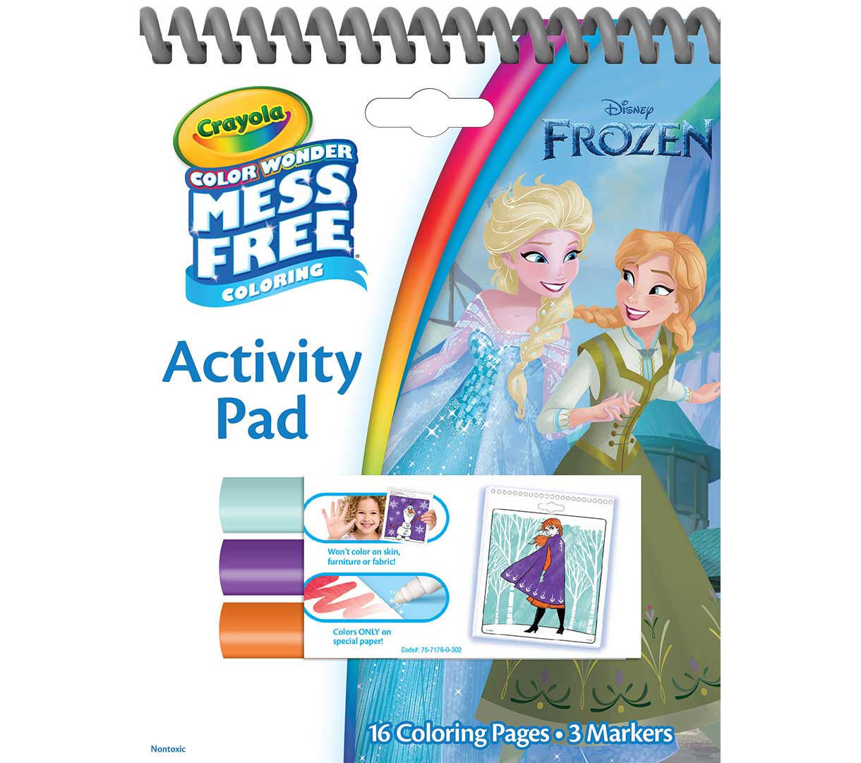 Color wonder mess free disney activity pads. 3 count. frozen front view.