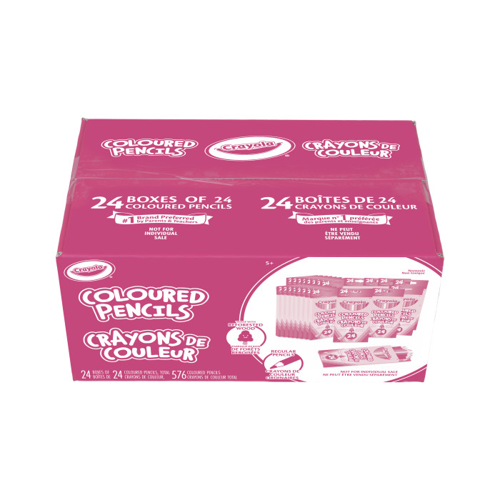 Coloured Pencils Bulk Pack  24 Boxes of 24 Coloured PencilsFront view