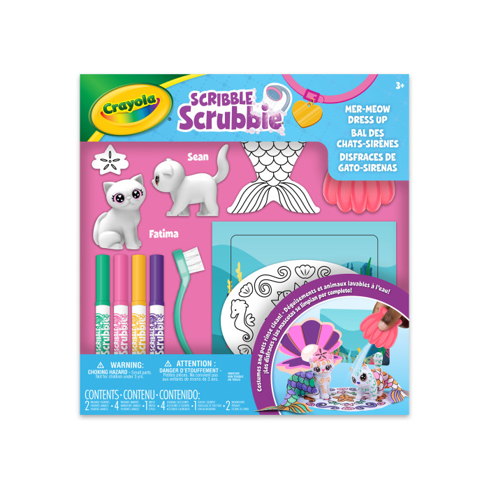 Scribble Scrubbie MerMeow Dress-Up PlaysetFront view
