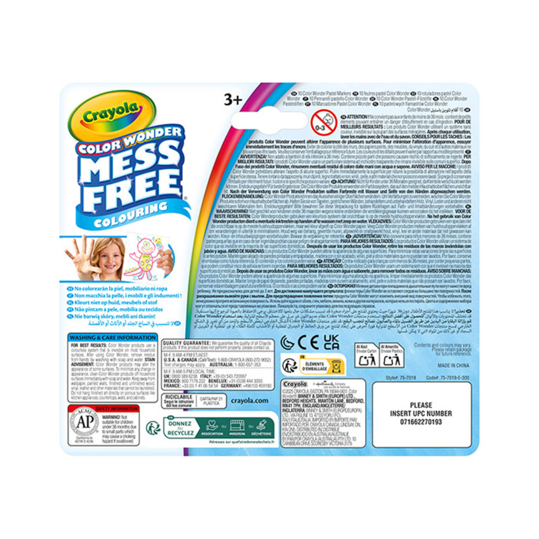 Color Wonder 10 Pennarelli Senza Macchia - Colori PastelloBack view