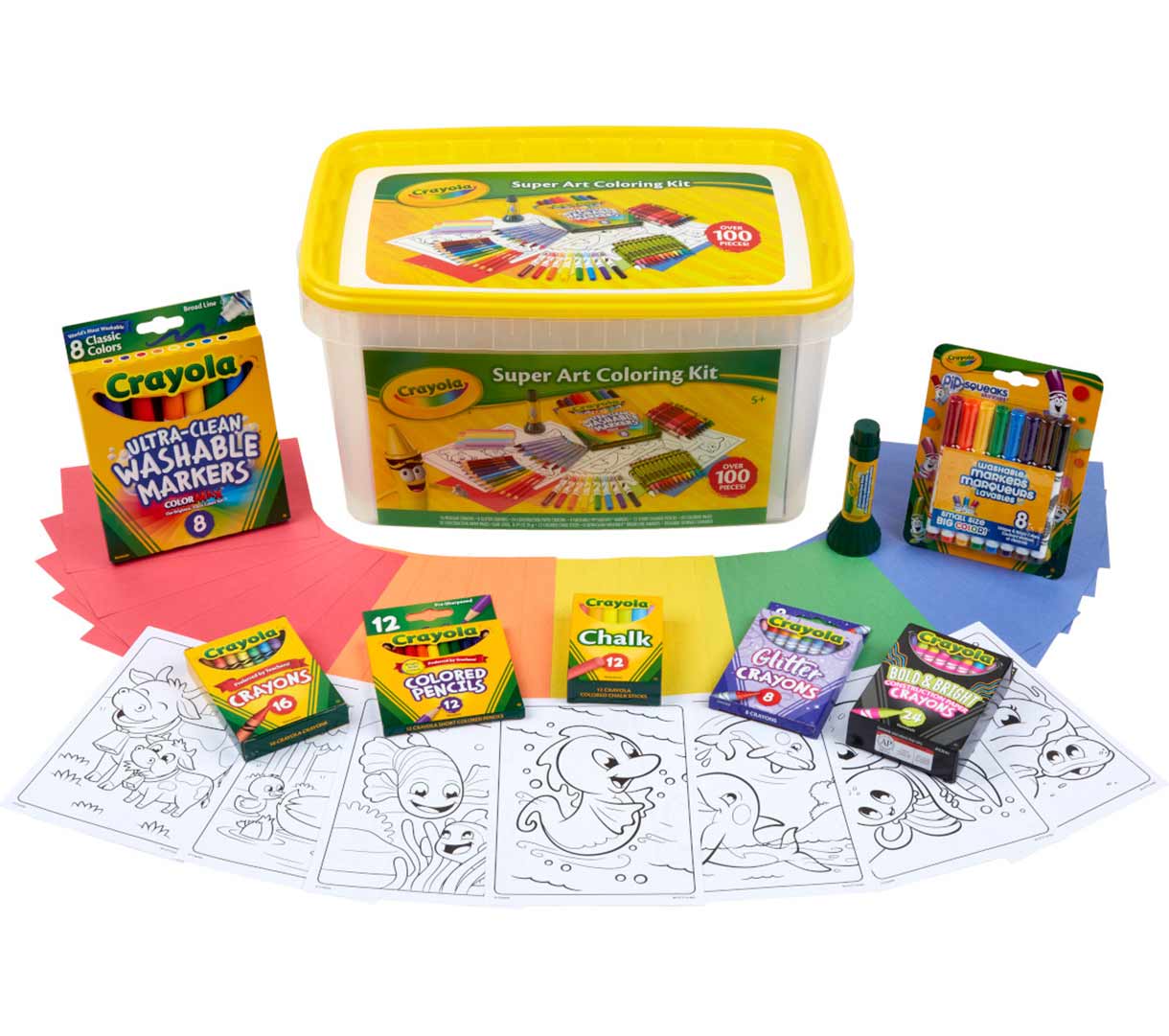 Crayola Super Art Kit packaging and contents.
