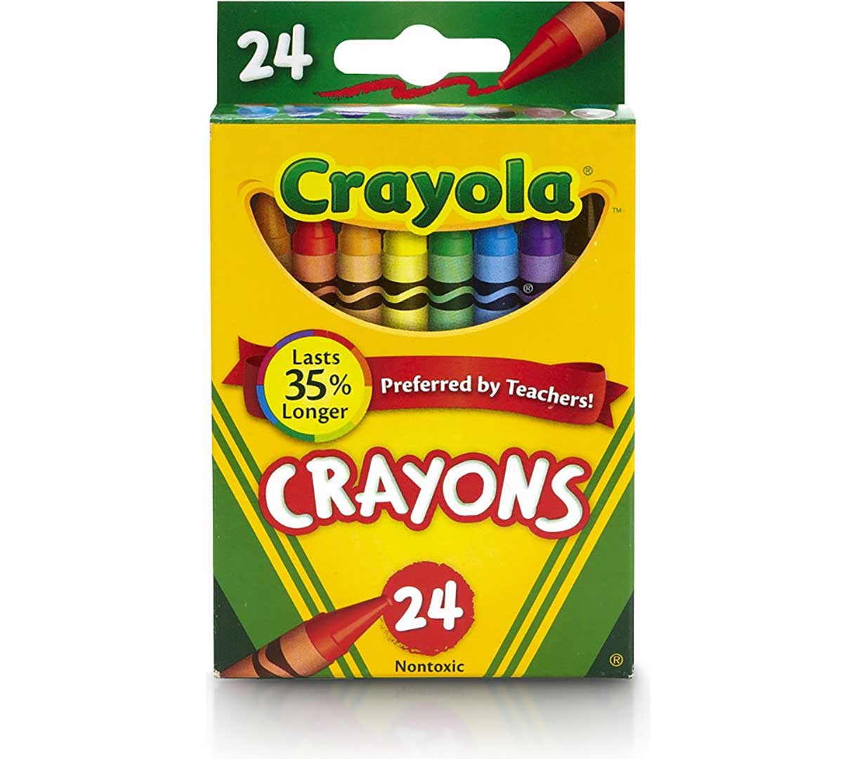 Back to School Supplies Bundle 24 count crayons front view.