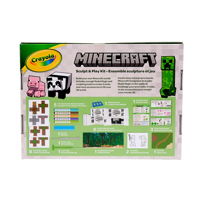 Minecraft Sculpt & Play Craft Kit back view.