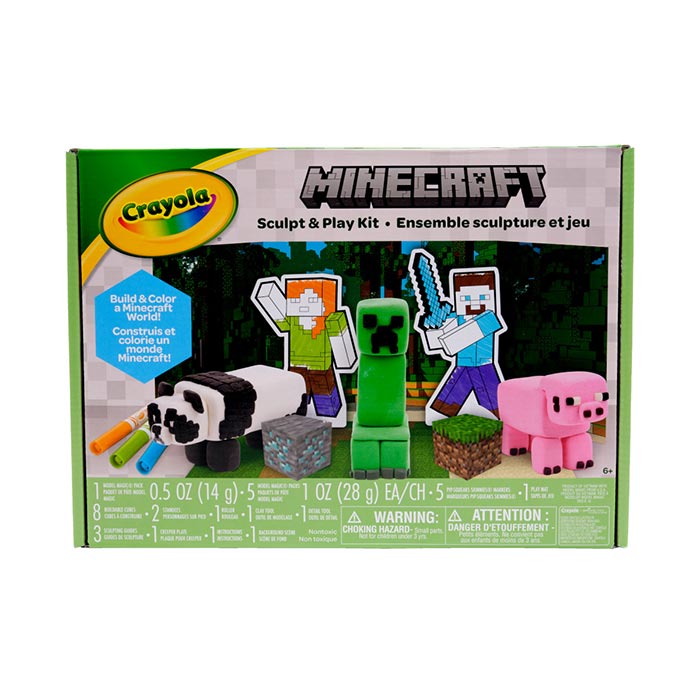 Minecraft Sculpt & Play Craft Kit front view.